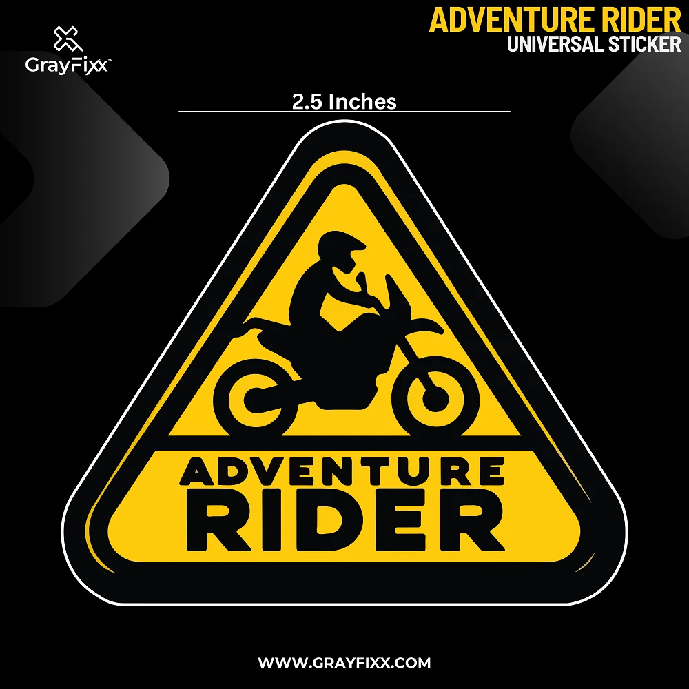 Adventure Rider Universal Sticker | Printed In Premium Gloss Vinyl FPF(Fade Protection Film), Water Proof, Precut Sticker, Pack Of 1